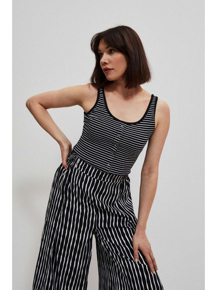 Moodo Fekete-fehér csíkos felső gombokkal Moodo