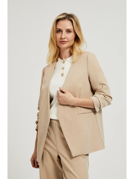 Moodo Zakó ráncolt 3/4-es ujjal bézs Moodo