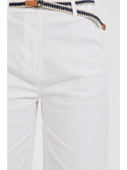 Moodo Fehér derekú pamut rövidnadrág Moodo