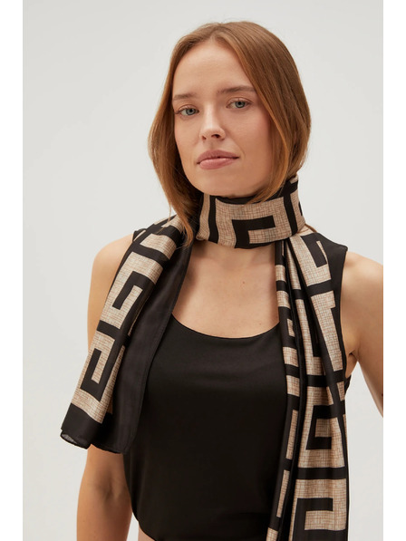 Moodo Bézs és fekete női mintás sál Moodo