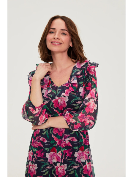 Moodo Sötétkék virágos ruha Moodo