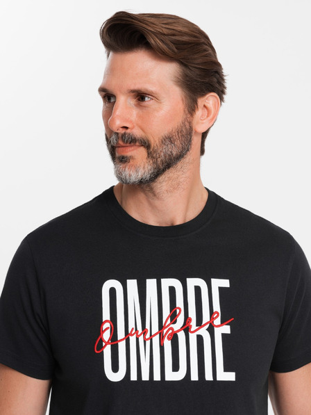 Ombre Clothing Férfi pamut póló finom hímzéssel Ombre ruházat