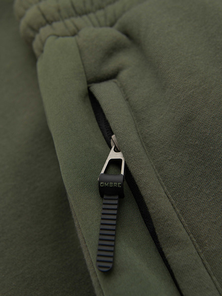 Ombre Clothing Férfi JOGGER nadrág combzsebbel és kontrasztos betétekkel - olivazöld V5 OM-PASK-0222 Ombre Clothing