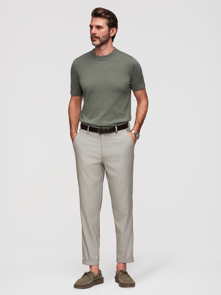 Ombre Clothing Férfi chino nadrág REGULAR FIT rugalmas derekkal - szürke és bézs V1 P1525 Ombre Clothing