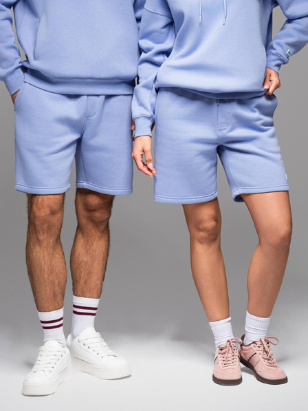 Ombre Clothing Uniszex melegítő rövidnadrág bordázott derekkal - levendula V9 OU-SRBC-0101 Ombre Clothing