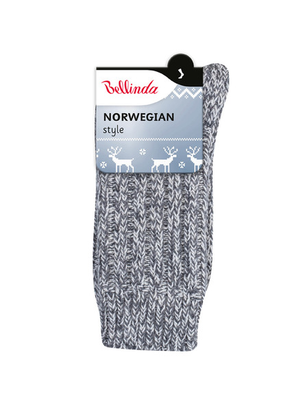 Bellinda Szürke unisex téli zokni Bellinda NORVÉGIAI STÍLUSÚ ZOKNIK
