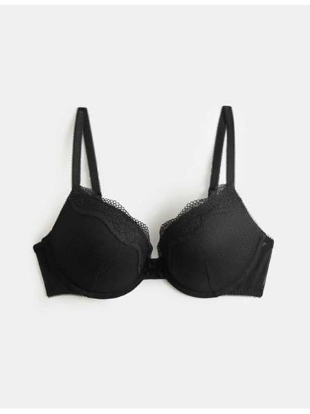 Marks & Spencer Csipkés push-up dekoltázs melltartó Jasmine kötöttel, (méret A–E) Marks & Spencer fekete