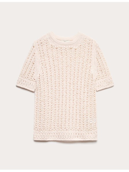 Marks & Spencer Textúrált felső magas pamutarányú Marks & Spencer krém