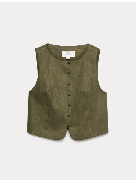 Marks & Spencer Tába gombos zárható magas lentartalmú mellény Marks & Spencer zöld