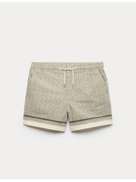 Marks & Spencer Gyorsan száradó fürdőshorts geometrikus mintával Marks & Spencer zöld
