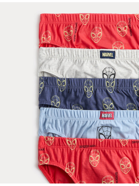 Marks & Spencer Tiszta pamut Spider-Man™ mintás fehérnemű, 5 darabos szett (18 hónapos - 8 év) Marks & Spencer piros