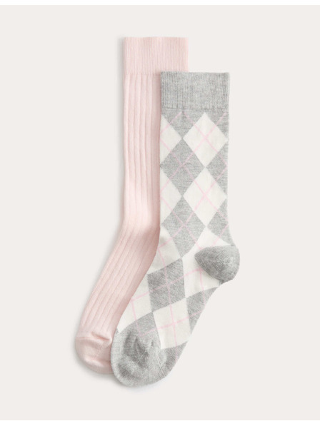 Marks & Spencer Magas zokni argyle mintával, 2 db csomag Marks & Spencer szürke