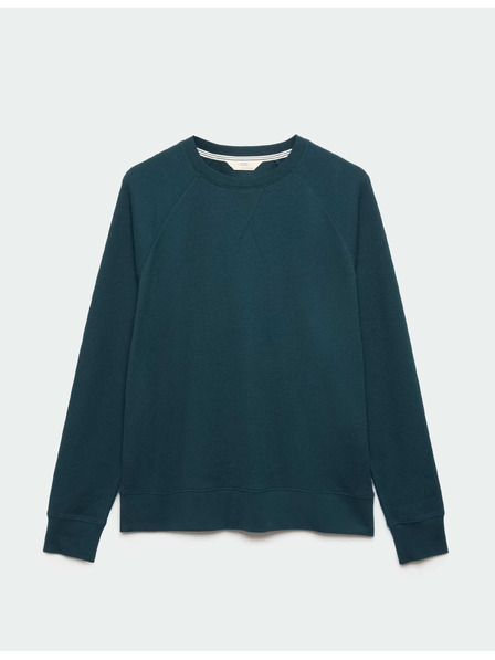 Marks & Spencer Otthoni pulóver tiszta pamutból gofri textúrával Marks & Spencer kék