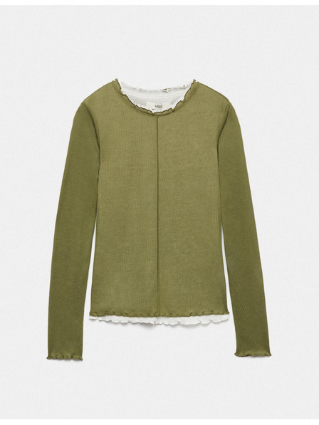 Marks & Spencer Kétrétegű top volán szegéllyel Marks & Spencer zöld
