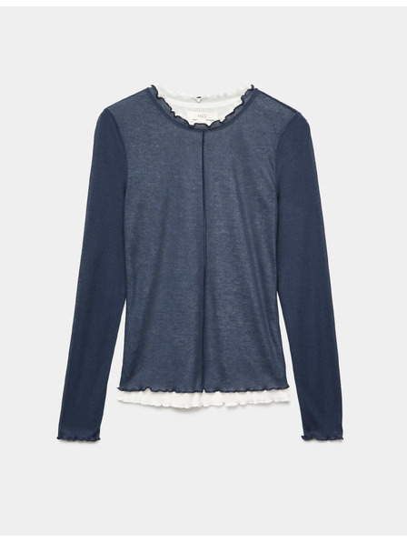 Marks & Spencer Kétrétegű top volán szegéllyel Marks & Spencer tengerészkék