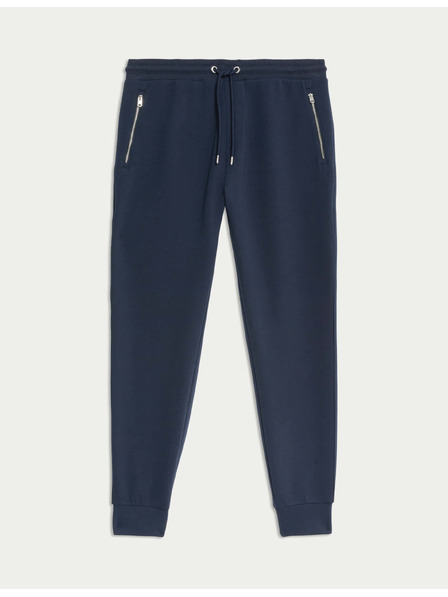 Marks & Spencer Magas pamuttartalommal rendelkező jogging nadrág mandzettákkal, normál fazon Marks & Spencer tengerészeti kék