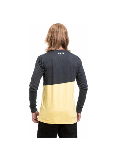 Meatfly Meatfly férfi hosszú ujjú póló Judgement Yellow Cream / Charcoal Heather
