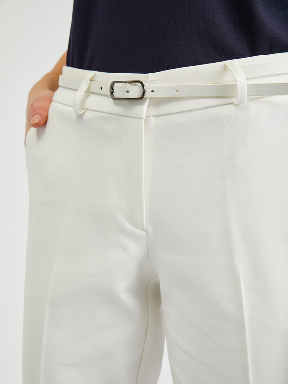 Orsay ORSAY fehér rövidített női nadrág övvel