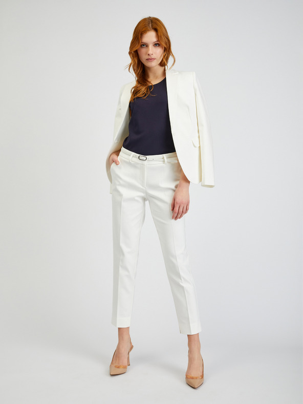 Orsay ORSAY fehér rövidített női nadrág övvel