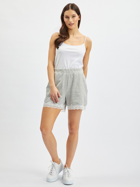 Orsay ORSAY világosszürke női melegítőrövidnadrág csipkével