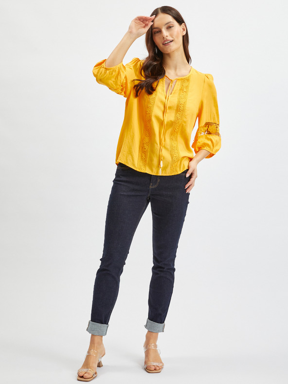 Orsay ORSAY narancssárga női blúz csipkével