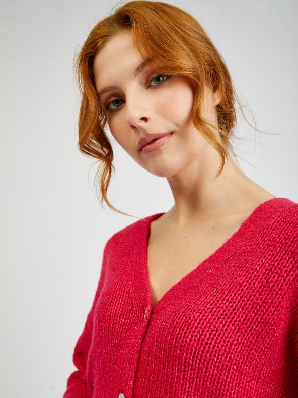 Orsay ORSAY sötétrózsaszín lezser női kardigán