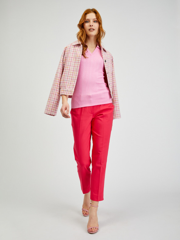 Orsay ORSAY rózsaszínű bordázott női pólóing