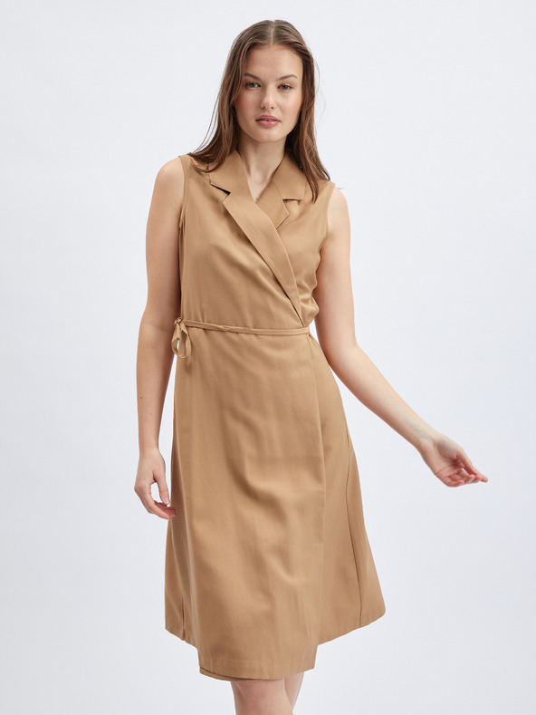 Orsay ORSAY világosbarna átkötős női ruha