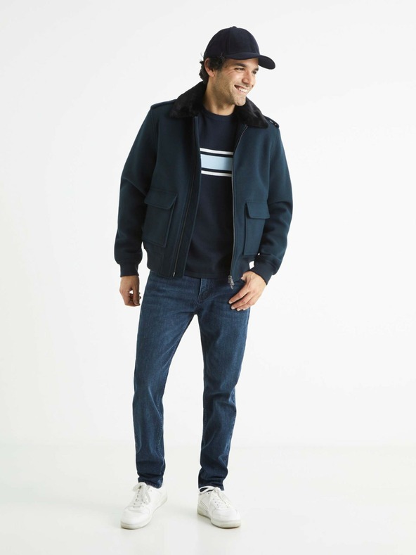 Celio Sötétkék férfi slim fit farmernadrág Celio C25 Bostone