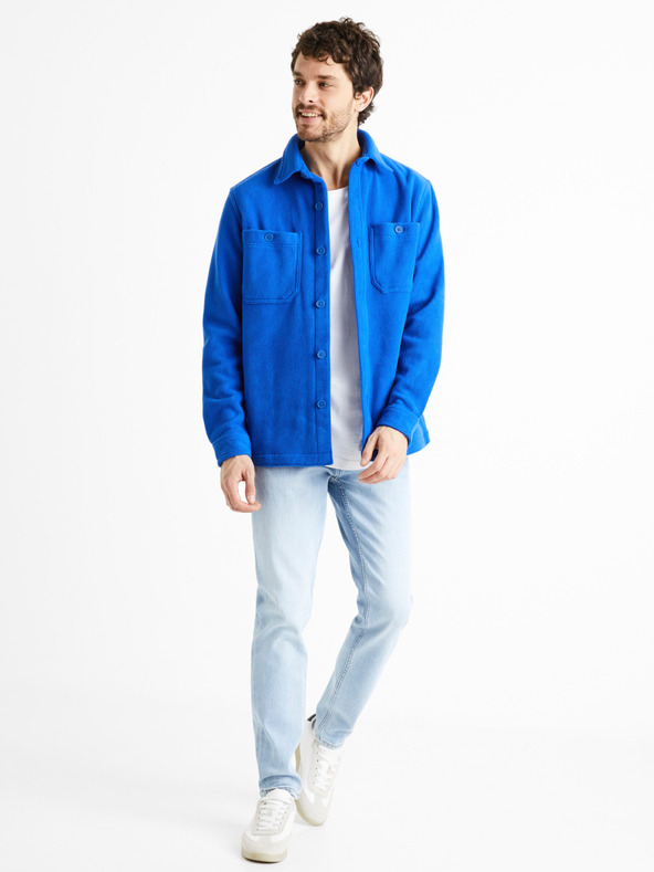 Celio Világoskék férfi slim fit farmer Celio C25 Dobleach