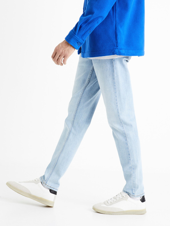 Celio Világoskék férfi slim fit farmer Celio C25 Dobleach