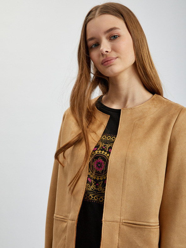 Orsay ORSAY világosbarna velúr női blézer