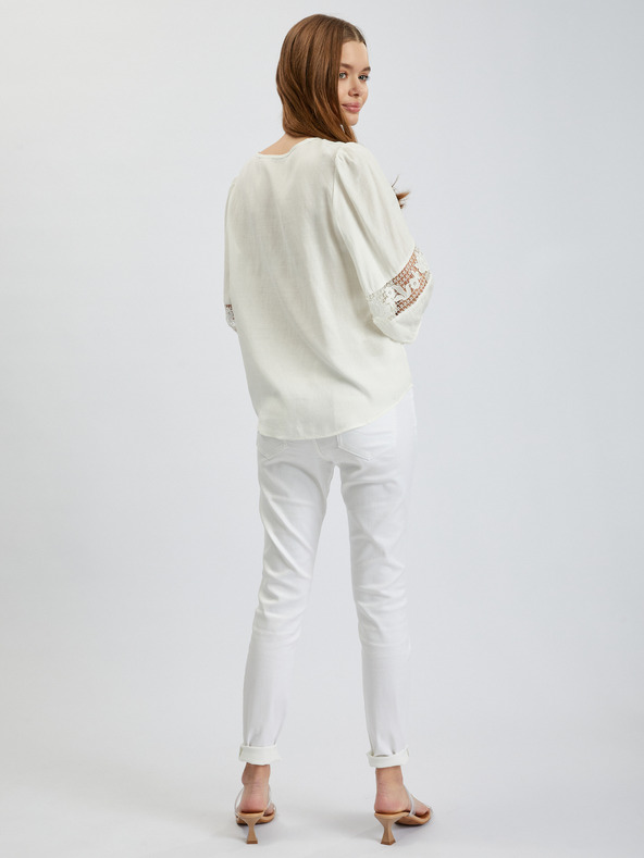 Orsay ORSAY fehér női blúz csipkével