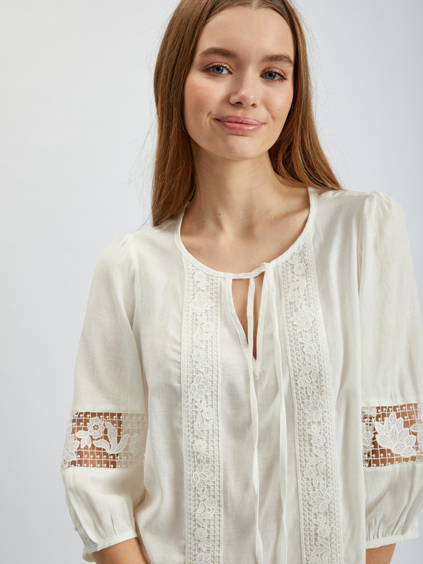 Orsay ORSAY fehér női blúz csipkével