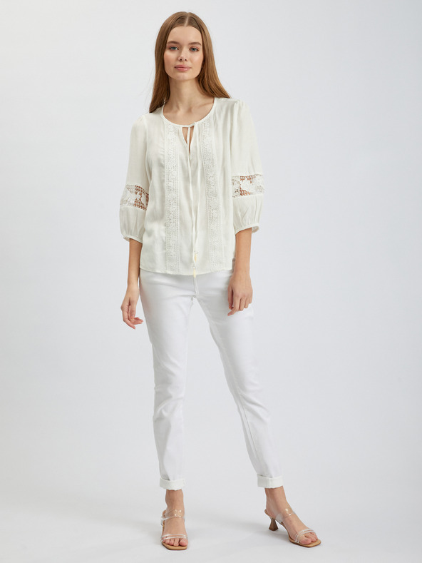 Orsay ORSAY fehér női blúz csipkével