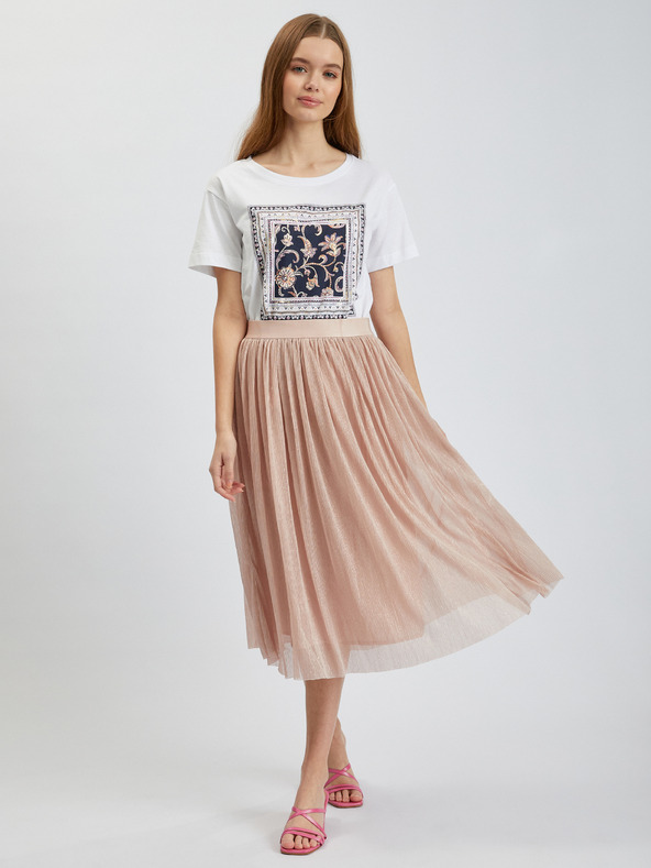 Orsay ORSAY halványrózsaszín plisszírozott női szoknya
