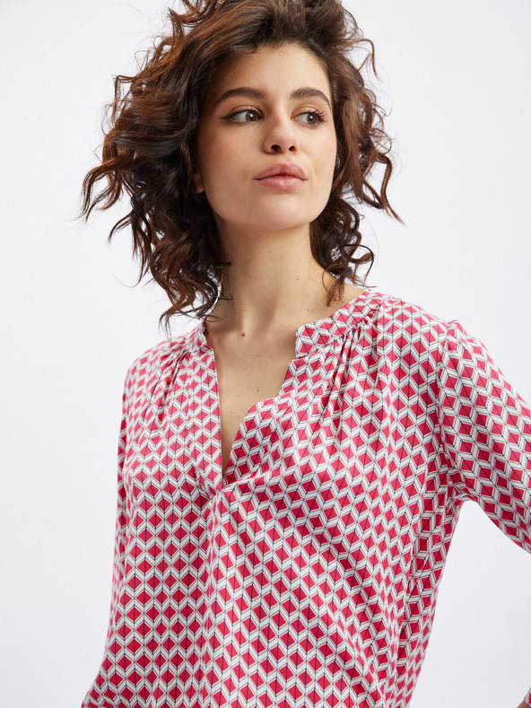 Orsay ORSAY fehér-rózsaszín mintás női blúz