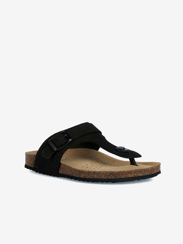 Geox Fekete női bőr flip flop Geox