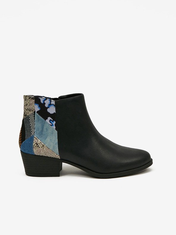 Desigual Fekete női mintás sarkos bokacsizma Desigual Dolly Patch