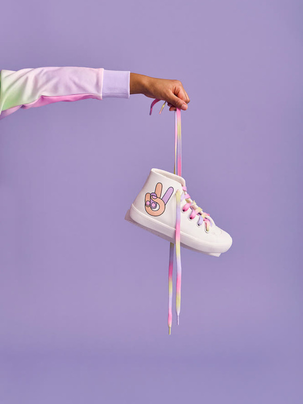 Reima Fehér Reima lányoknak bokára csúszós tornacipő Peace High Top