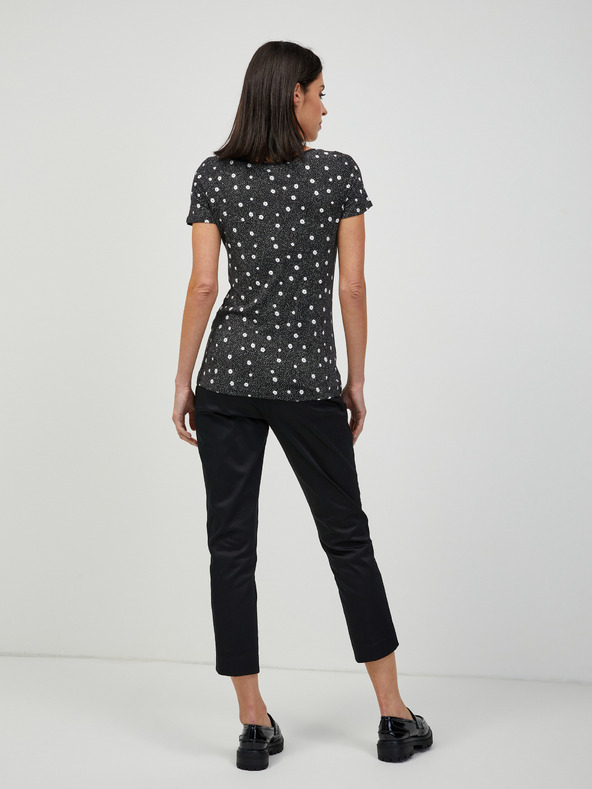 Orsay ORSAY fekete virágmintás póló