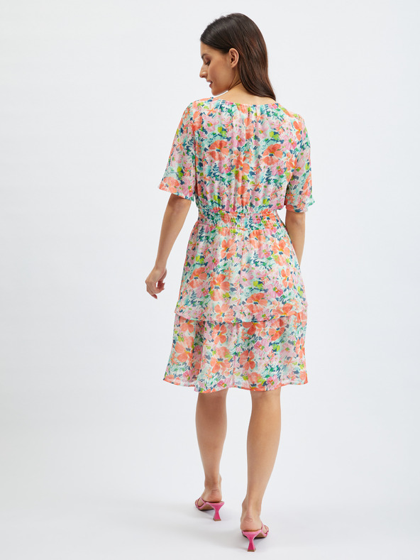 Orsay ORSAY piros-krémszínű női virágmintás ruha