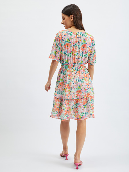 Orsay ORSAY piros-krémszínű női virágmintás ruha