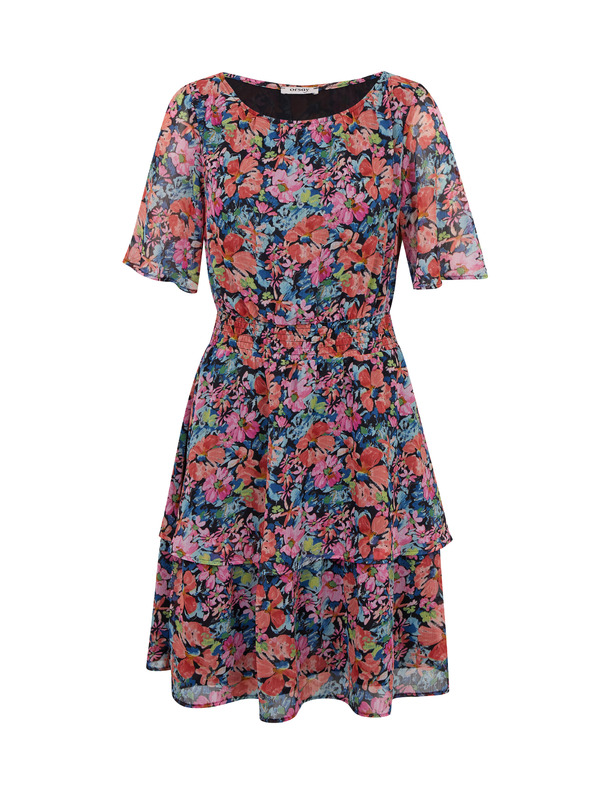 Orsay ORSAY piros-fekete virágmintás női póló