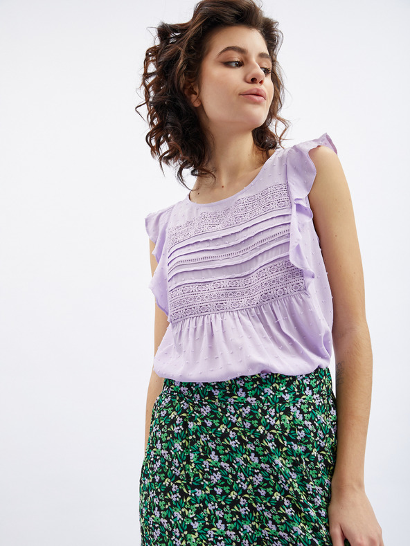 Orsay ORSAY fekete-zöld virágmintás rövidített női nadrág