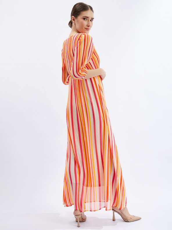 Orsay ORSAY rózsaszín-narancssárga csíkos női maxiruha