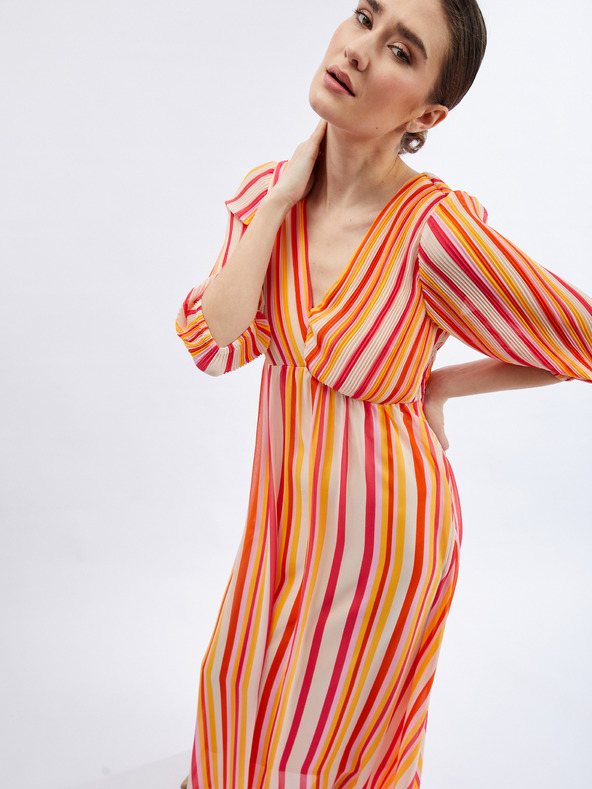 Orsay ORSAY rózsaszín-narancssárga csíkos női maxiruha