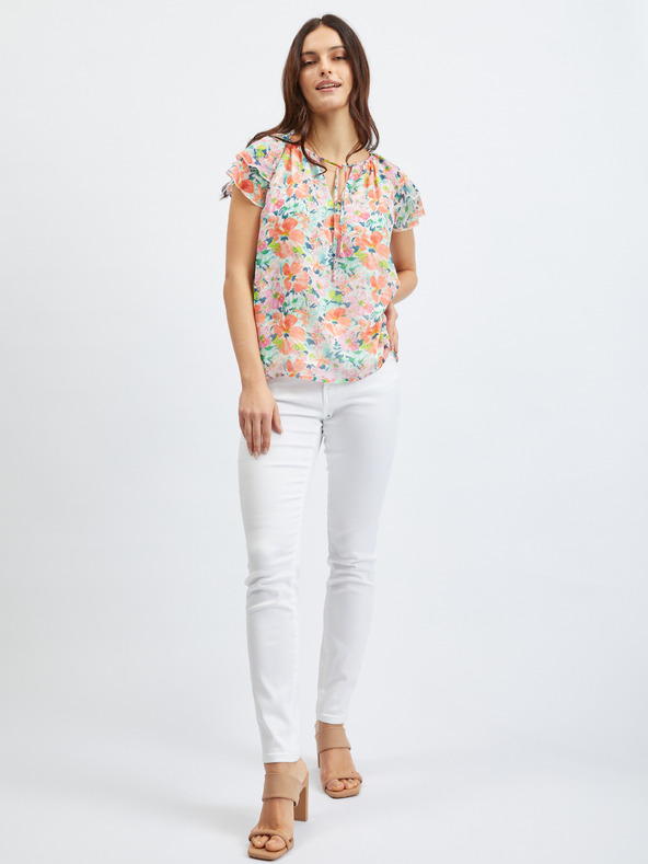 Orsay ORSAY rózsaszín-krémszínű női virágmintás blúz