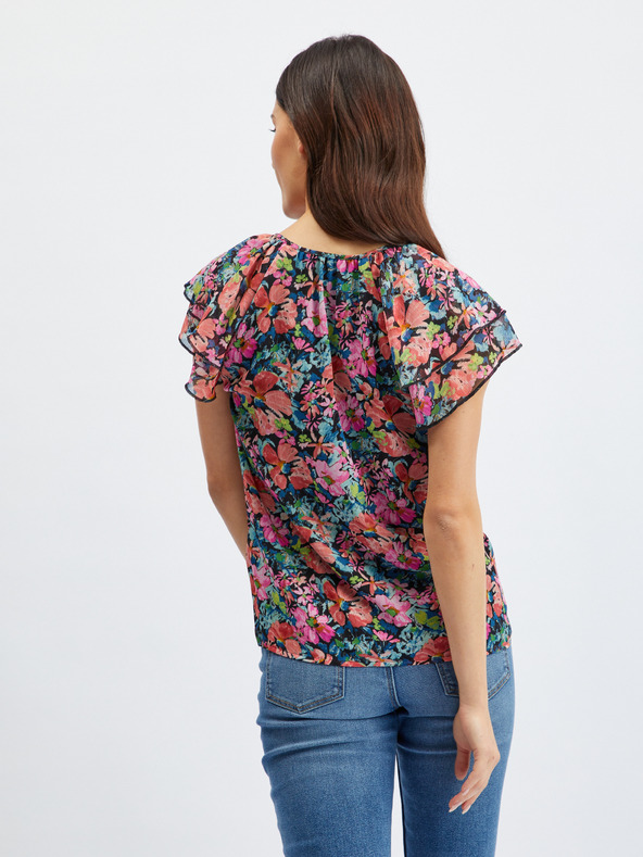 Orsay ORSAY piros-fekete virágmintás női blúz