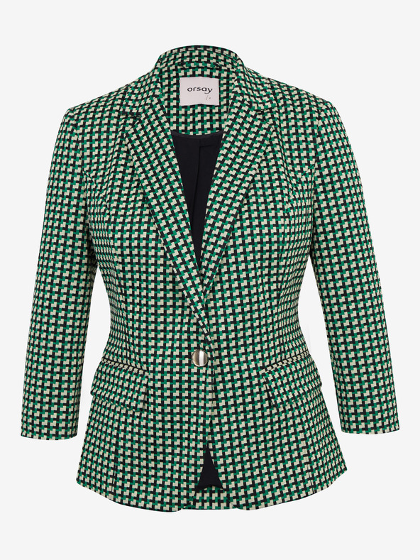 Orsay ORSAY fehér-zöld kockás női blézer